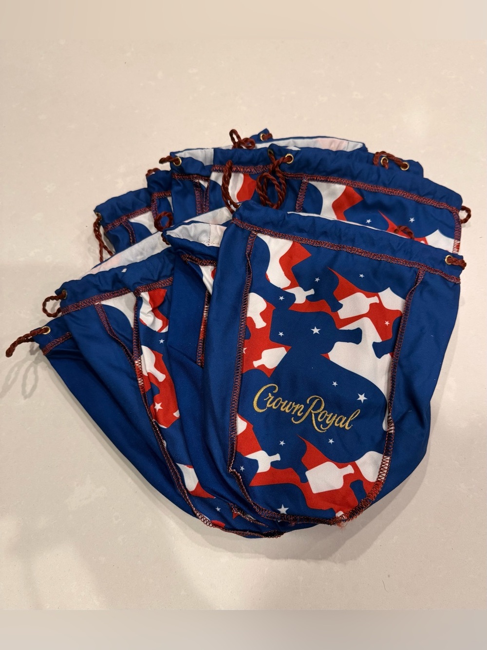 10 Limited Edition Red, White & Blue Crown Royal Bags